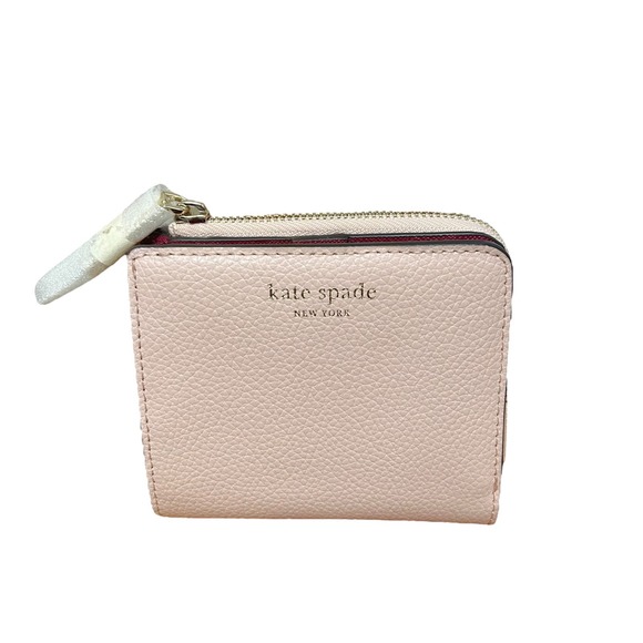 NEW Kate Spade Eva Small L Zip Bifold Wallet Rose Pink - Picture 1 of 7